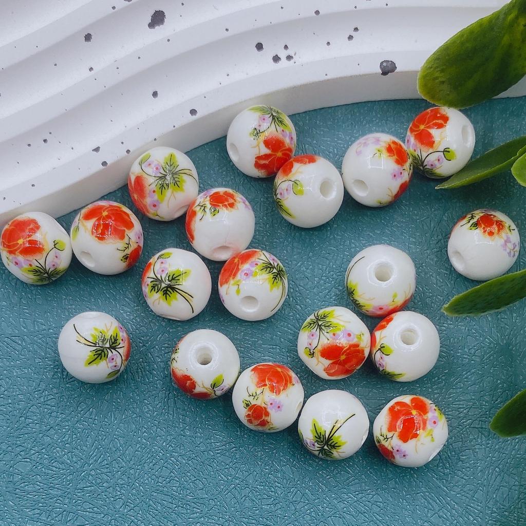 12mm Handmade Ceramic Round Beads for DIY Projects and Knot Decorations