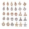 Alloy Charms Inlaid Zircon Heart Star Rhinestone Pendant Accessory For DIY Earring Necklace Accessories