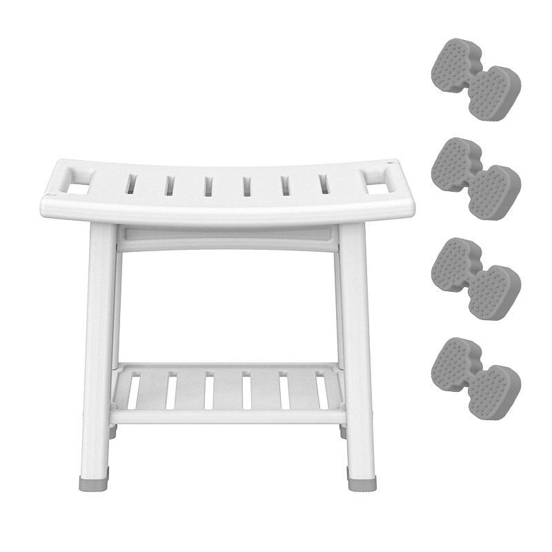 

Saddle Shower Stool Shower Bench Stools with Storage Shelf Household Waterproof Bathroom Spa Shower Seat Stool Bathroom Home Use белый