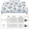 1 Piece Of Vintage Floral-Themed Tablecloth, Featuring A Blue And White Porcelain Style Print With Floral And Bird Patterns, Available In Various Size