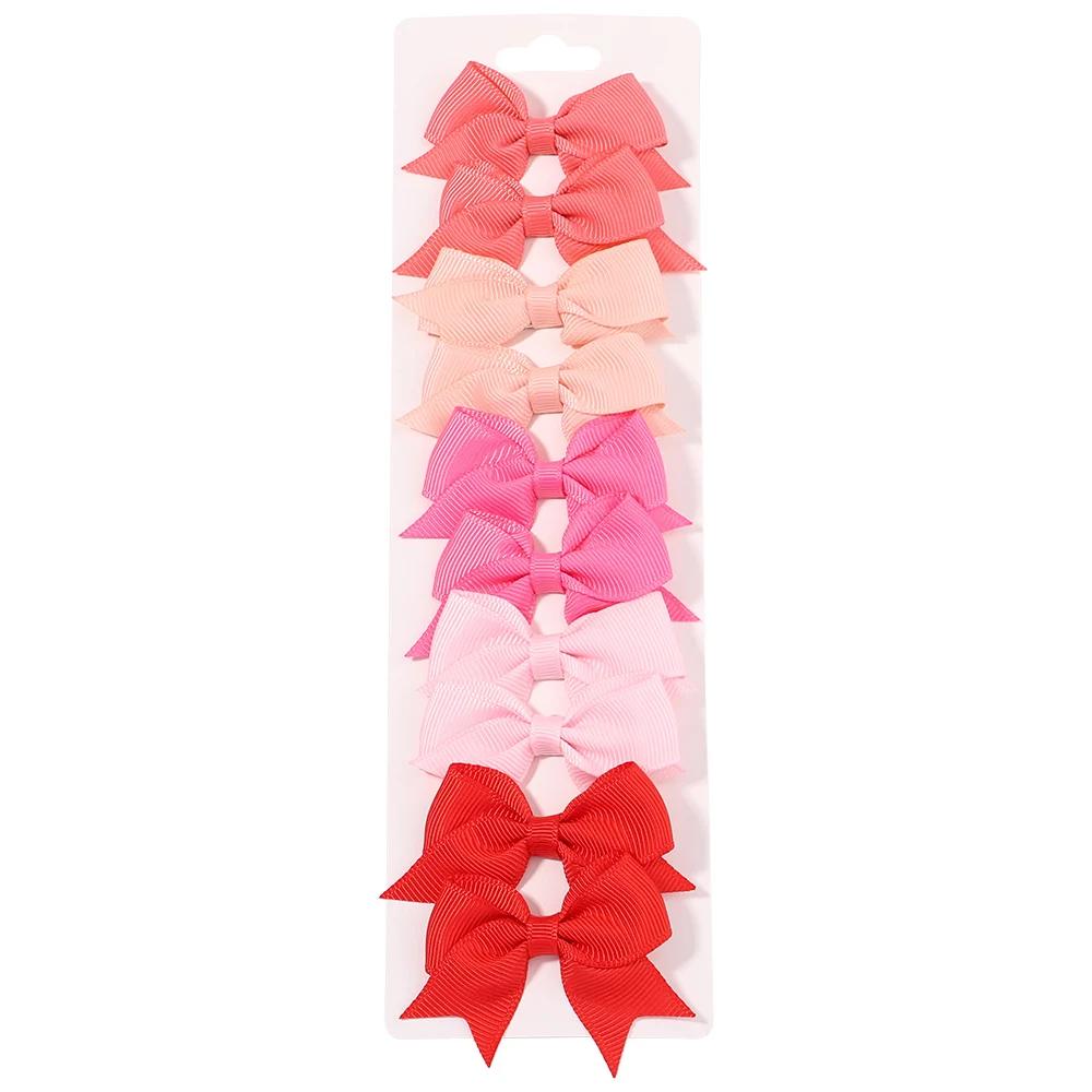 10Pcs/lot Kids Solid Color Ribbon Baby Bows Hair Clips for Baby Girls Handmade Bowknot Hairpin MiNi Barrettes Hair Accessories