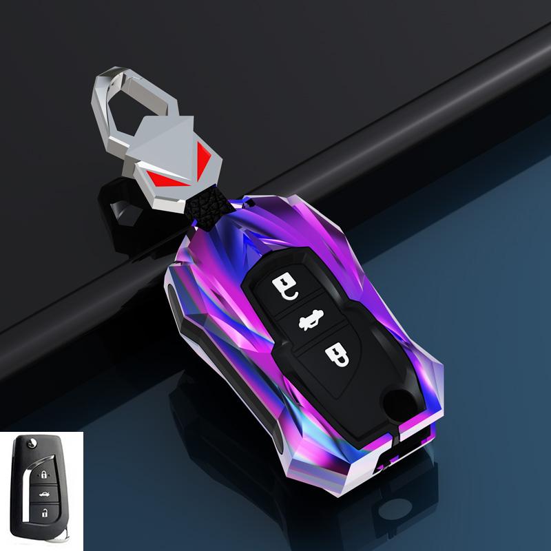 Zinc Alloy Car Key Case For Toyota Prius Camry Corolla C-HR CHR RAV4 Prado Izoa Levin Avalon 2018 -2024 Accessories