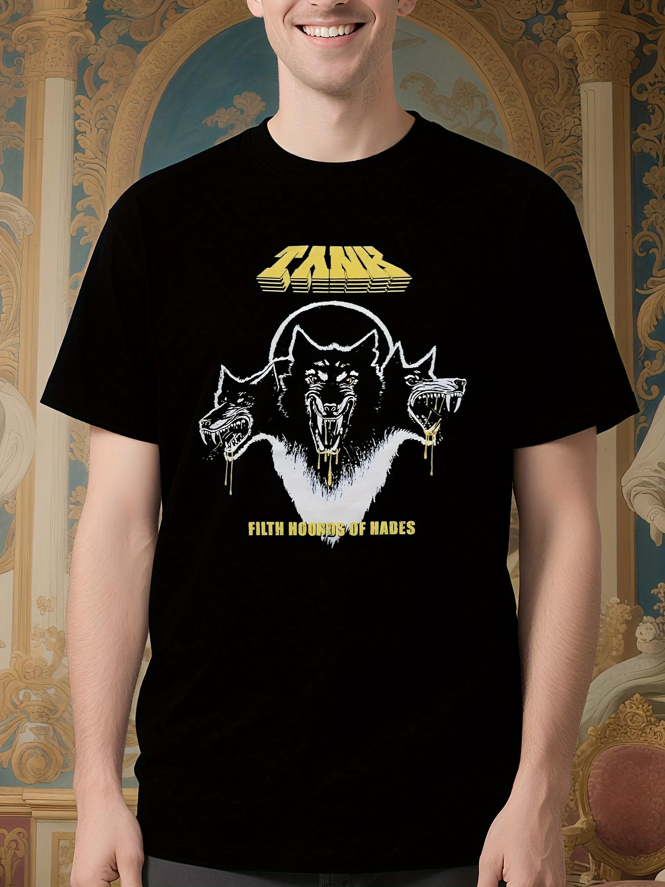 Heavy Metal Graphic - Tank Hounds Of Hell - X-Large Black - Bold Zombiehound Design with Teeth T-shirt XXXXL