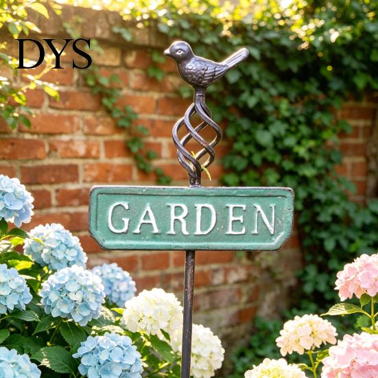 Estacas de Soporte de Hierro para Jardinería, Estaca de Pájaro Retro para Jardín, Cartel de Metal, Regalos Rústicos, Amantes de las Plantas, Decoración de Patio con Estaca, Macizo de Flores, Césped