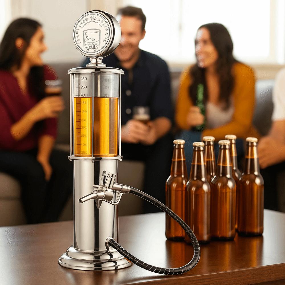 Creativity Single Pump Wine Dispenser Retro Style Drop Resistant Beverage Container 900ML Plastic Liquor Dispenser Home Bar