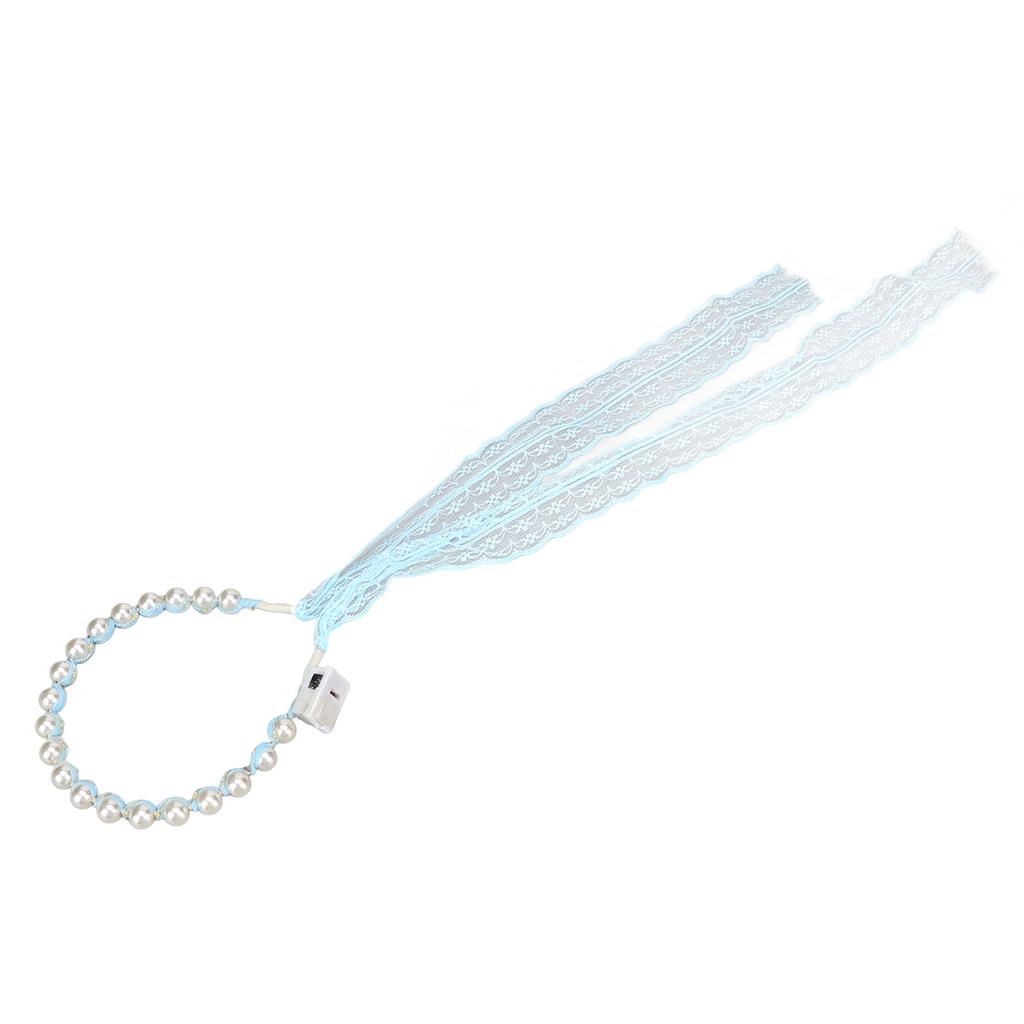 Lace Luminous Hair Band Fashion Sweet Artificial Pearls Light Up Wedding Headdress for Party