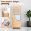 Laundry Hamper with Lid Bamboo Clothes Laundry Basket Removable Liner Bag with Handles for Bedroom Large Storage for Bath Towel
