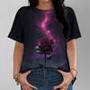 Fashion Women's Clothing High-end Round Neck Cool 3D Print Simple T-Shirts