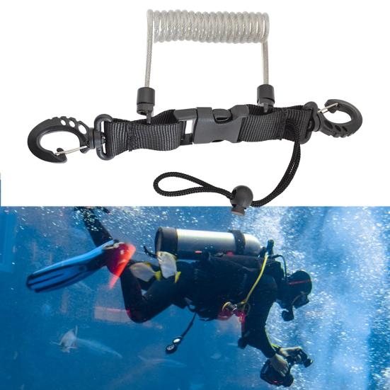 Diving Lanyard with Quick Release Buckle Stretch Portable Wear Resistant High Strength Anti Lost Tool Scuba Diving Camera Lanyard Kayaking Accessory