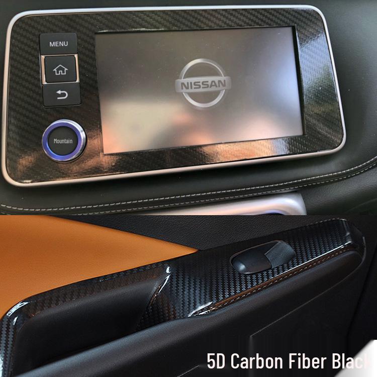 Nissan Kicks Carbon Fiber Interior Stickers: Center Console & Gear Protection Film