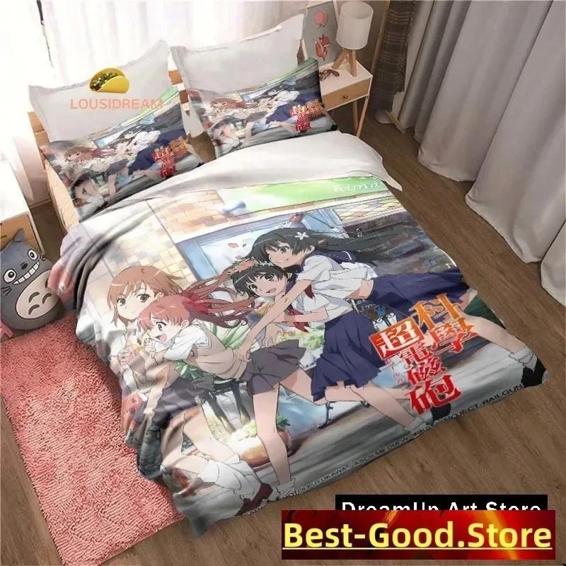 

3D A Certain Scientific Railgun Shets Beding Set Printed With Pilowcase Bed Soft Duvet Cover Single Double Quen Super King-Sized Dimensionsd Dimension 100*200cm Single