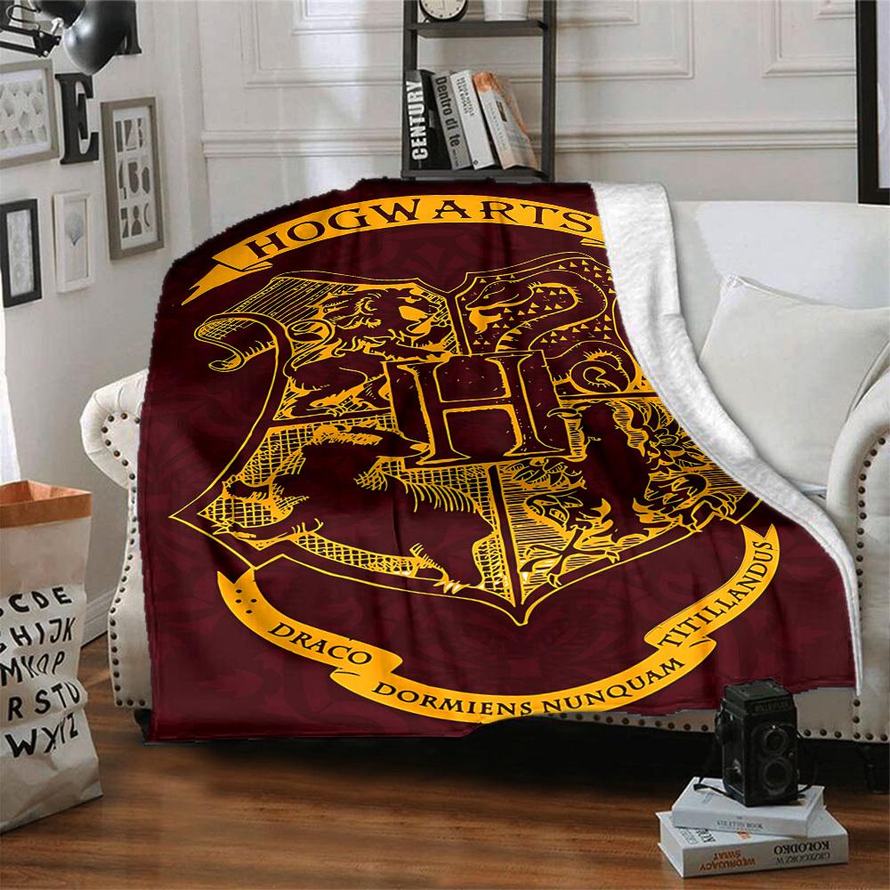 1pc Harry Potter Flannel Throw Blanket - HD Printed Lightweight Soft Warm All-Season Blanket for Sofa, Bed, Travel, Camping 051