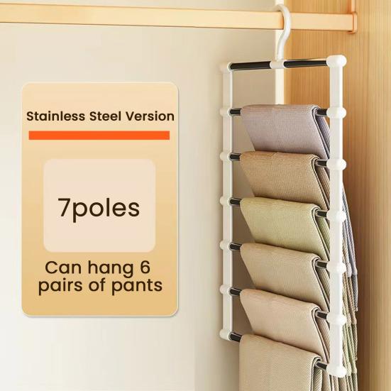 Věšák na kalhoty vícepatrový nerezový věšák na kalhoty otočný hák o 360 stupňů skládací design stojan na uskladnění kalhot
