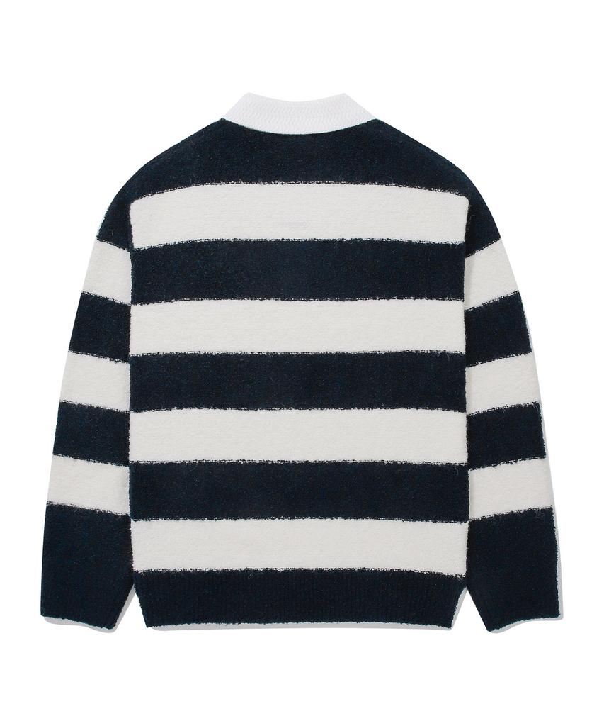 COVERNAT Boucle Yarn Rugby Knit Dark Navy