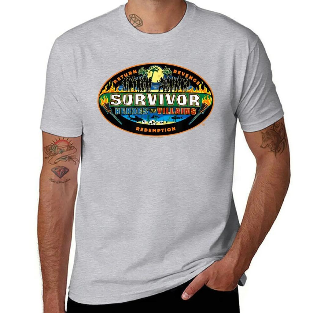 Survivor Heroes Vs Villains T-Shirt graphic tee shirt vintage anime shirt Men's t shirts