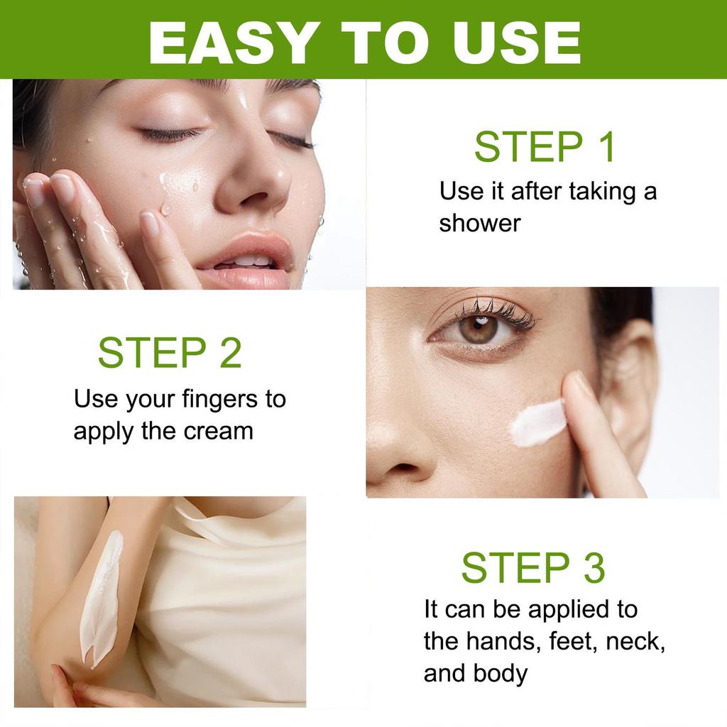 Aloe Vera ansikts- og kroppskrem - fukter huden dypt, forbedrer hudbarrieren, forfriskende og ikke-fettete for sensitiv hud