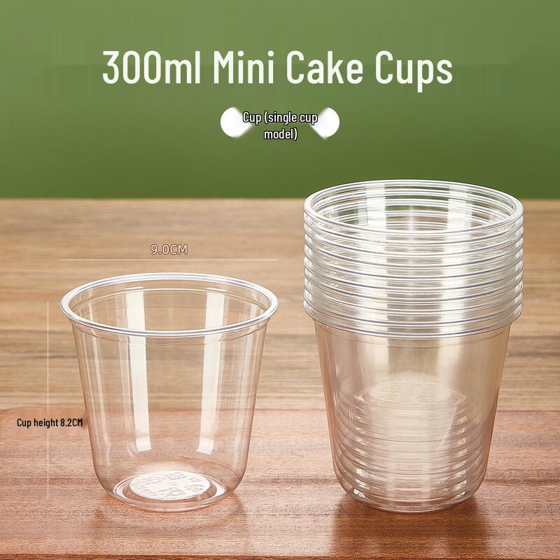 Disposable 300ml Mini Dessert Cups (100 Count)