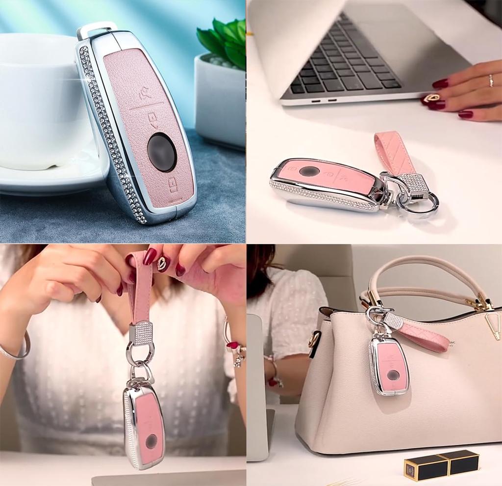 Compatible Smart Key Case with Zircon Crystal Decoration for Mercedes Benz Key Suitable for Genuine 3 FBA Shipping [JSSD] BH-store Case/Key Cover.