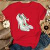 New Funny High Heel Printed T-Shirts Fashion Women Short Sleeve Cool Summer Casual Tops High Heel Female Shirt Tees(Premium T-sh