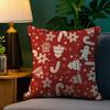 Christmas Red Bell Socks Printed Pillow Cover Sofa Decoration Home Printing Cute Pillowcase Festival Home Decoration