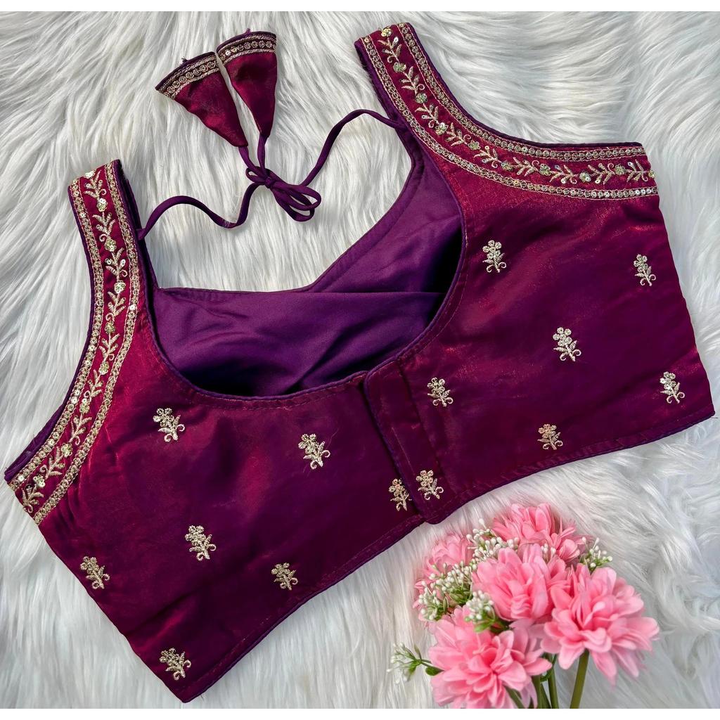 Indian Women's Silk Blend Sleeveless Blouse Bollywood Party Wear Ethnic Choli
