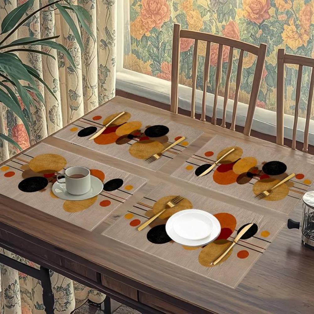 2PCS Oil-Proof Heat-Insulating Mat Ethnic Style Coffee Cup Mats Dining Table Mat Restaurant