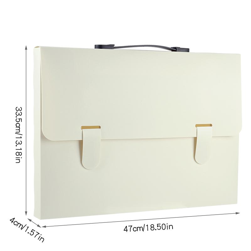 A3 Handheld File Storage Bag, Large-Size Document Organizer, Office Portfolio Folder, 4K Artwork Storage Holder Beige-A3