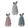 Easter Decoration White Pottery Rabbit Figurines Led Glowing Animal Ornament Rabbit Tree Crafts for Easter Party Decor