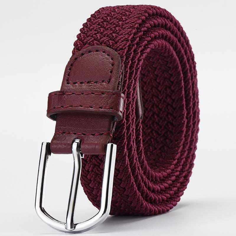 Unisex Elastic Stretch Canvas Belt - Korean Style Versatile Woven Waist Belt for Men and Women