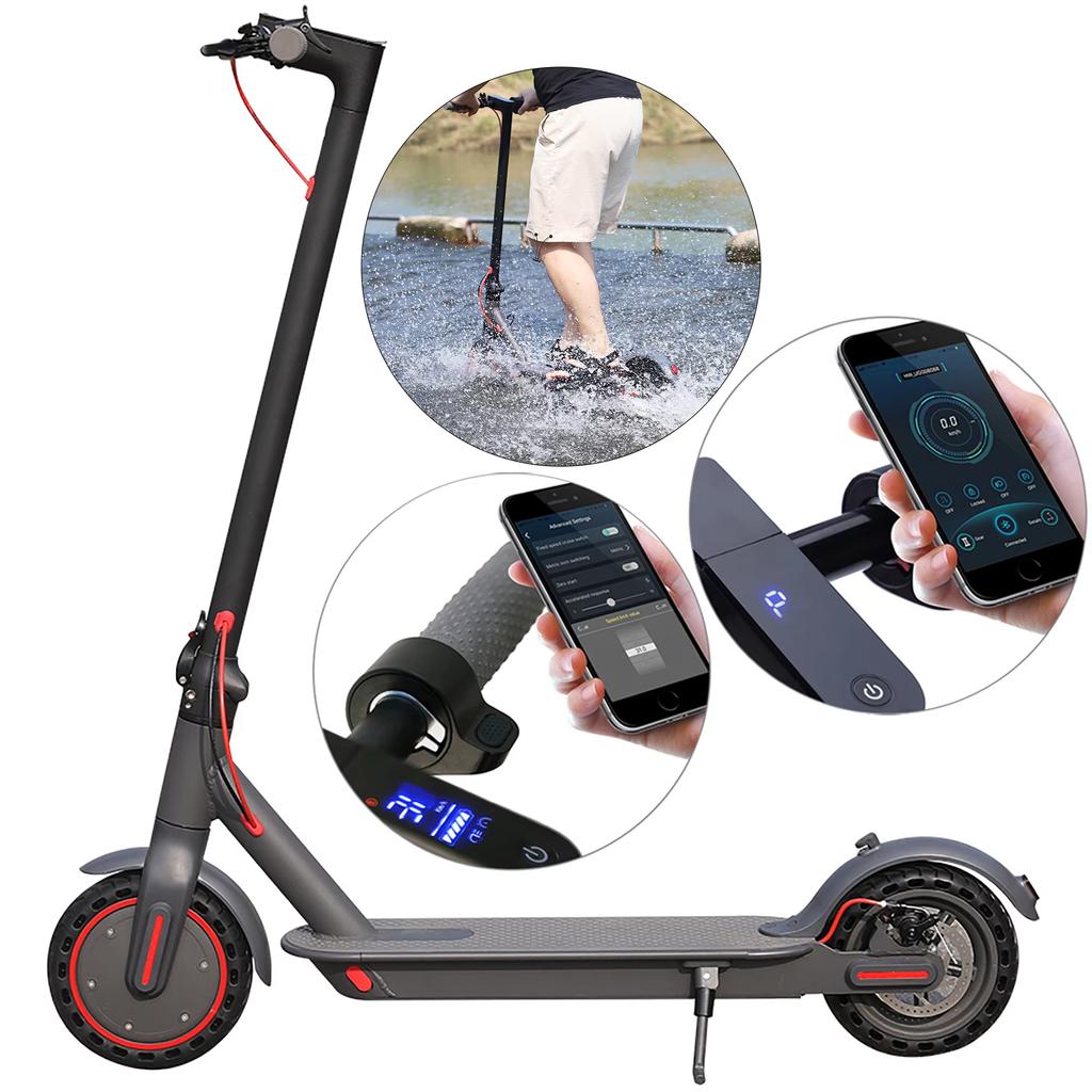 Magazzino Locale USA AOVOPRO Monopattino Elettrico 350W Ruota da 8,5 Pollici Gomma Solida IP65 Impermeabile E-scooter per Adulti Pronto per la Spedizione