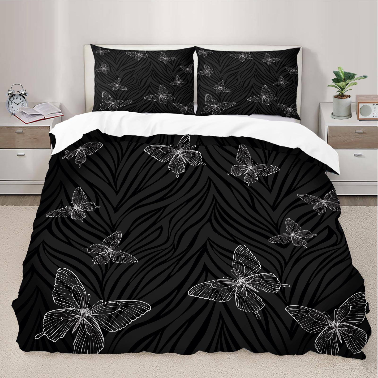 

Fantasy Butterfly Print Bedding Duvet Cover Set, Soft and Comfortable Home Furnishings for A Cozy Living Space UK-Single(135x200cm)&set