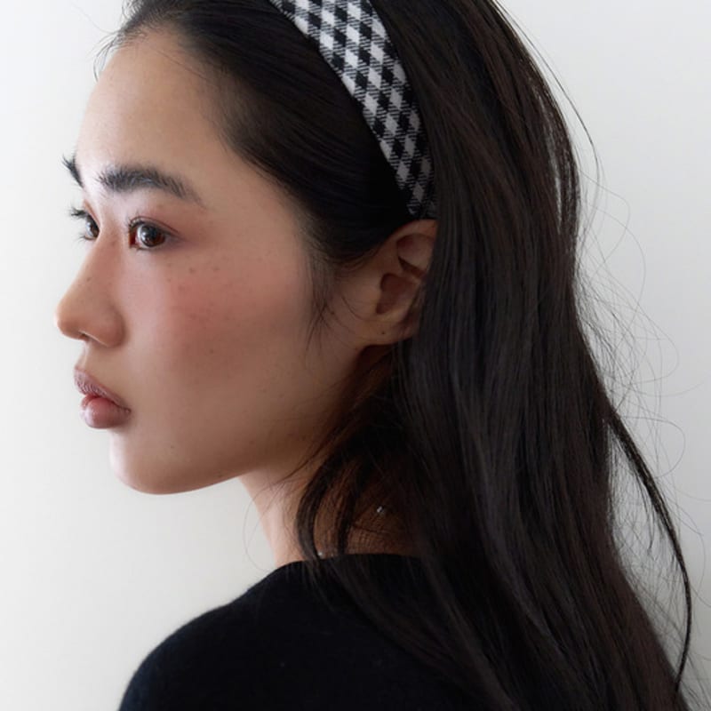 

geegee клетчатая повязка для волос - черная BLACK