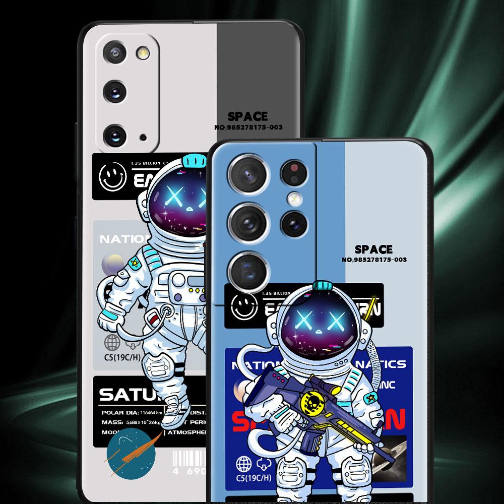 Case For Samsung Galaxy S20 FE S22 Ultra S21 Plus Luxury Soft Phone Case S10 S9 S8 S10e S7 Silicone Funda Fashion Cool Astronaut
