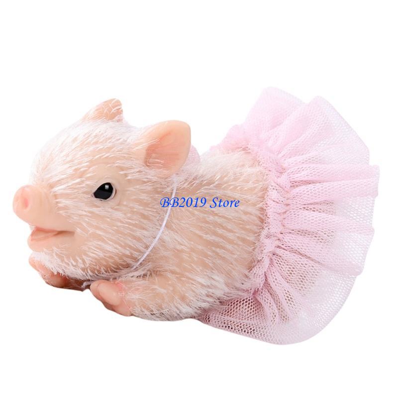 Q0Kb Life Like Pig Toy Silicone Piggy Toy Realistic Porket Dolls For Office Stress Relief Animal Doll Reborns Raise A Pet Toy