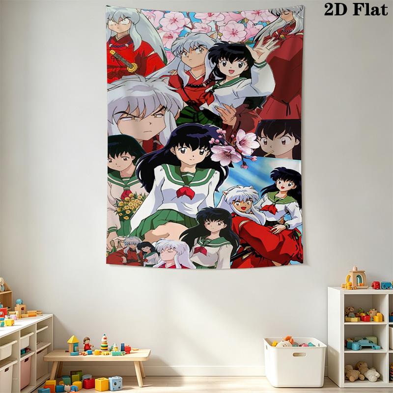 Inuyasha Timeless Adventures Tapestry Wallmounted Fashion Print Home Decor Wall Covering Decoration Homestay Soft Decoration Tapestry