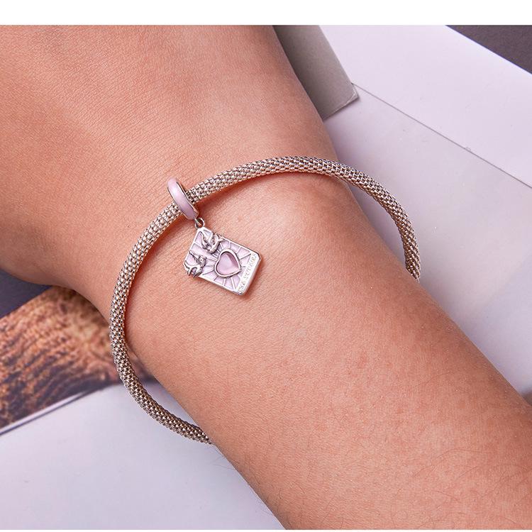 Yin Ziyun Handmade Pink Tarot Lover Pendant with Drip Glue Beads