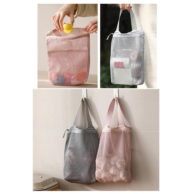 Mesh Makeup Toiletry Storage Bags Handbags Portable Travel Washing Body Shower Tools Organizer Hanging Cosmetic Organizer Pouch