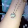 Korean Style Women's Necklace: Double Ring with Diamonds, Simple Luxury Design, Versatile Clavicle Chain Accessory