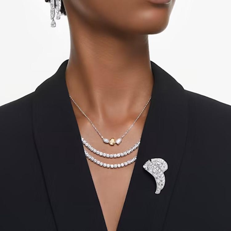 Swarovski Gemstone Inlaid Brooch Women brooch Silver 5681426