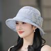 Spring and Summer Middle-aged and Elderly Flower Mesh Hat Women's Temperament Fashion Casual Thin Foldable Travel Visor