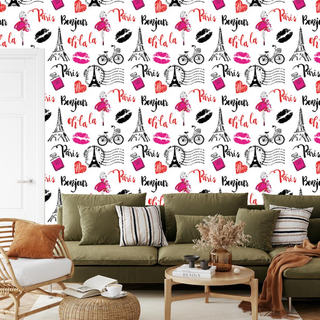 Fashionable Paris wallpaper for living room and bedroom 50x1000