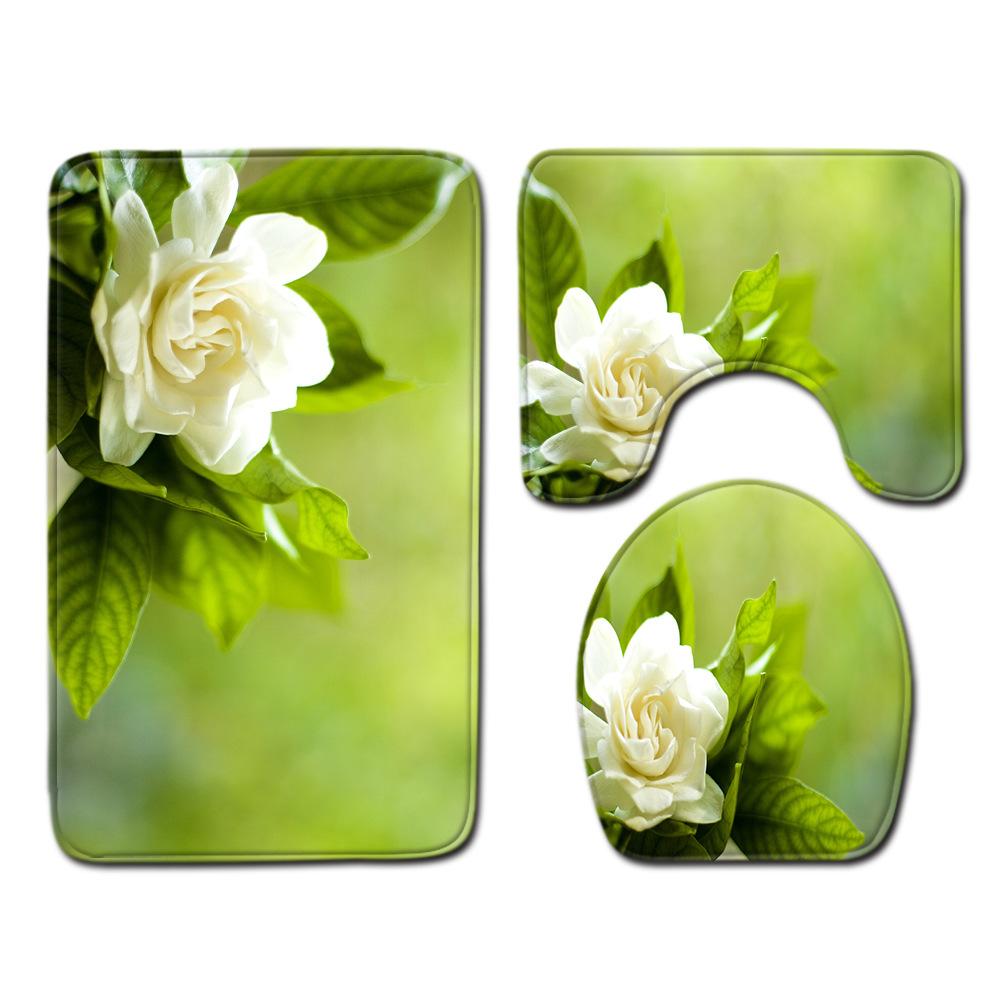 Small Fresh Bathroom Toilet Three-Piece Floor Mat Kitchen Non-Slip Door Mat Bedroom Carpet