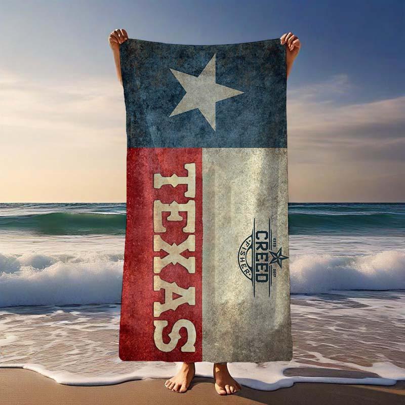 

Vintage Texas Flag Beach Towel, Soft Microfiber Quick Dry Oversized Bath Towel, Texas Pride Summer Pool Blanket 1pcs W40*H60(CM)