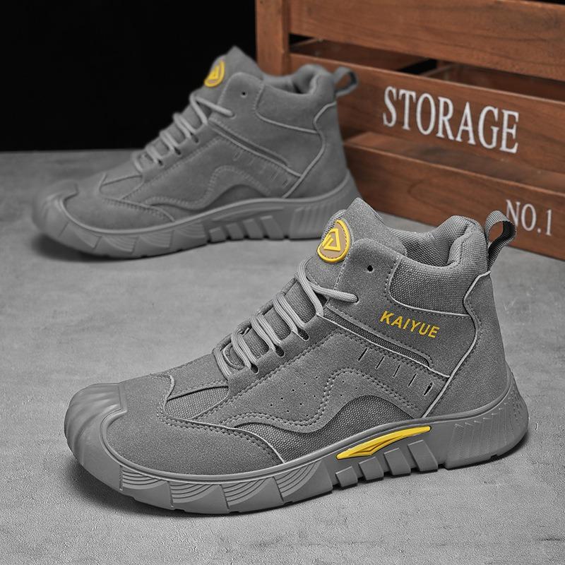 Labor insurance shoes autumn new men's lightweight dirt-resistant tooling shoes work high-top soft-soled casual versatile casual men's shoes