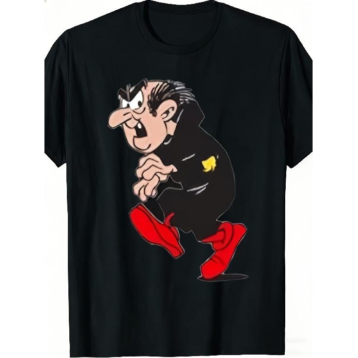 Men'S Casual Gargamel T-Shirt Round Neck Regular Fit Soft Comfortable Casual Attire Iconic Cartoon Machine Washable Size S for Wear Funny Men'S