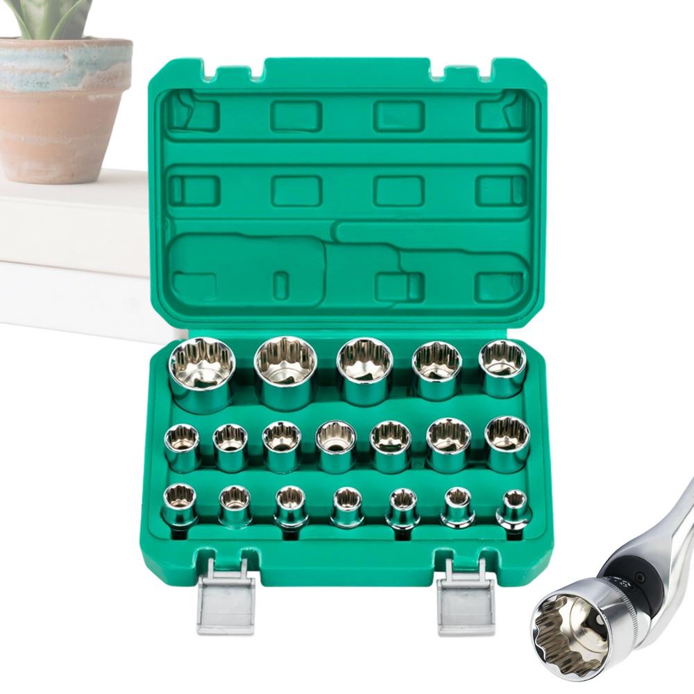 

Socket Set Mirror-Polished Alloy Steel Plum Blossom Socket Head Vehicle Tool For Home Garage Industrial Maintenance Workshop