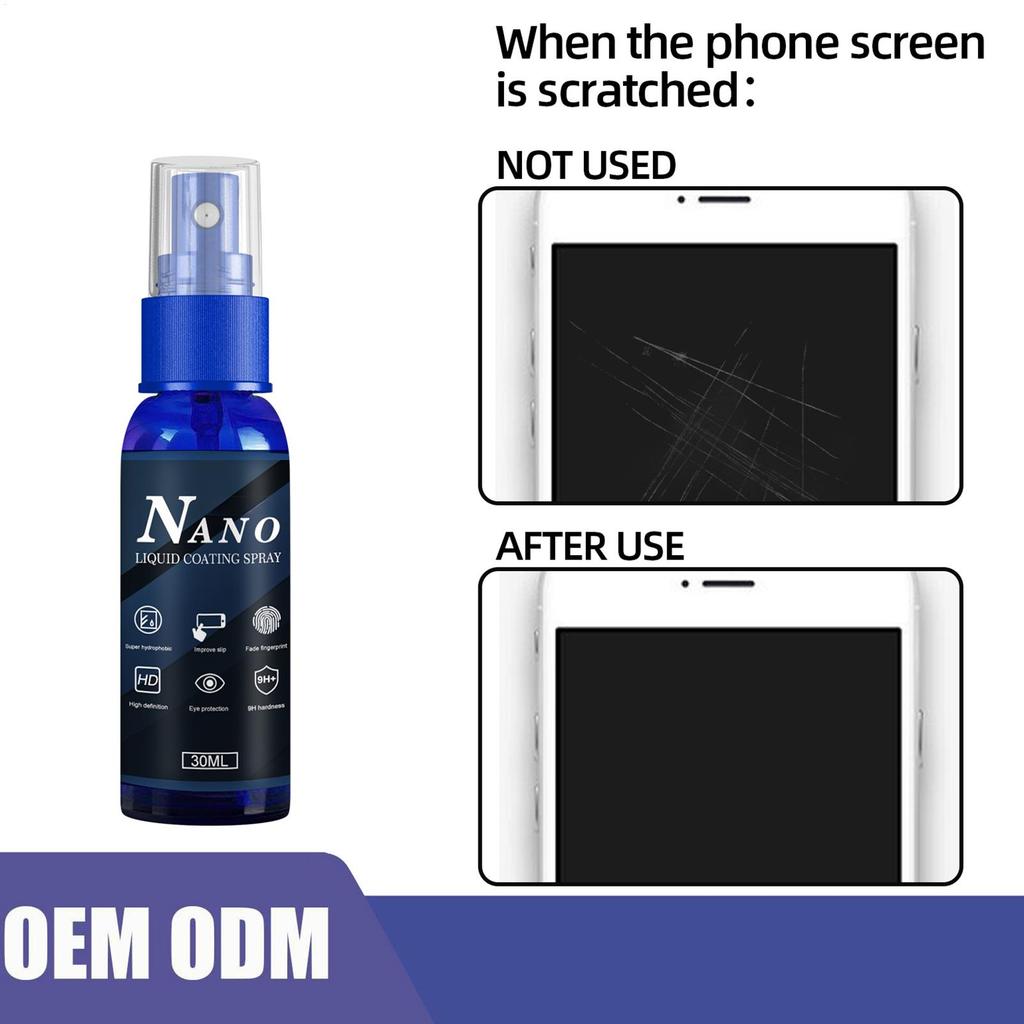 30ml Non-Stick Screen Coating Spray, Anti-Scratch Liquid Protector for Smartphones, Laptops, Tablets, Camera Lenses & Glasses