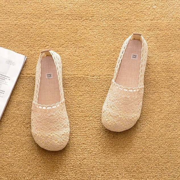 Fashion Comfortable and Elegant Summer Flat Mesh Breathable Shoes for Women Cheap Sale Fashion 2025 Casual Hollow Slip On Woman Footwear