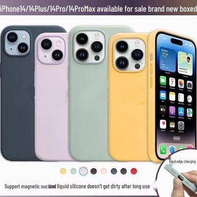 Vloeibaar Siliconen Magnetische iPhone 14 Pro Max Hoesje - Effen Kleur, Volledige Dekking, Valbestendige Bescherming