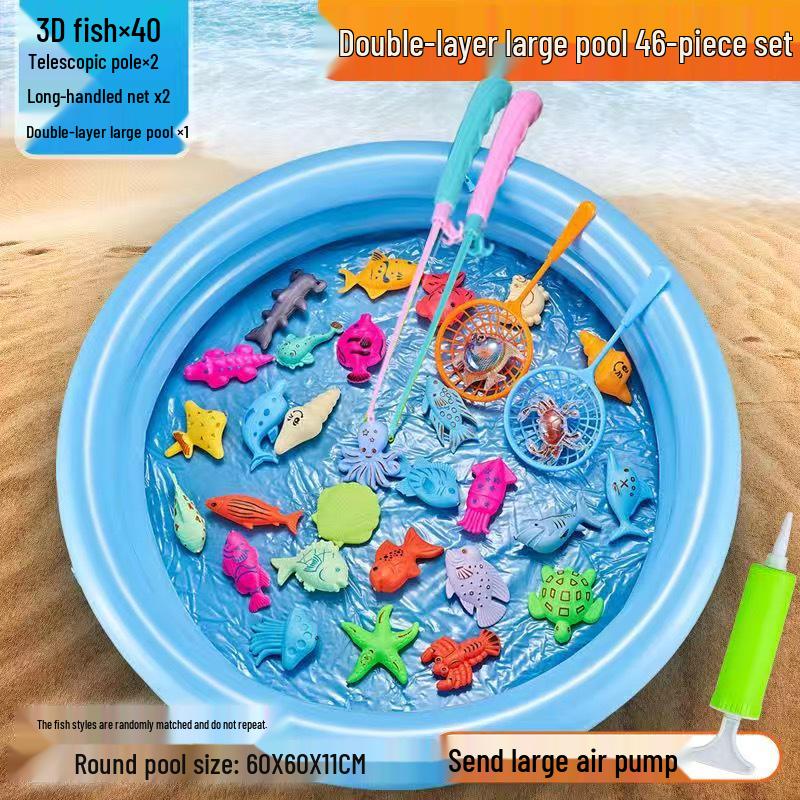 Children's Magnetic Fishing Toy Pool: Pretend Play & Educational Summer Water Game for Boys & Girls
